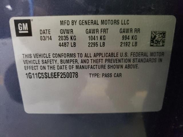 1G11C5SL6EF250078 - 2014 CHEVROLET MALIBU 1LT BLUE photo 12