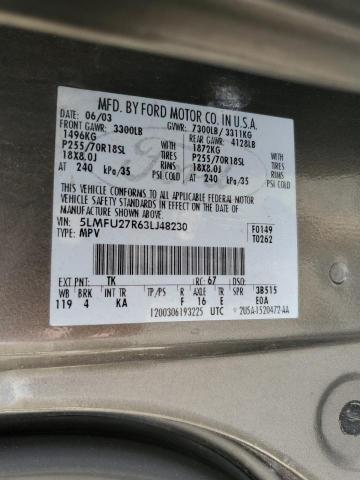 5LMFU27R63LJ48230 - 2003 LINCOLN NAVIGATOR ნაცრისფერი ფოტო 13