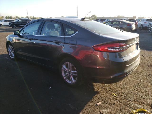 3FA6P0LUXJR281039 - 2018 FORD FUSION SE HYBRID GRAY photo 2