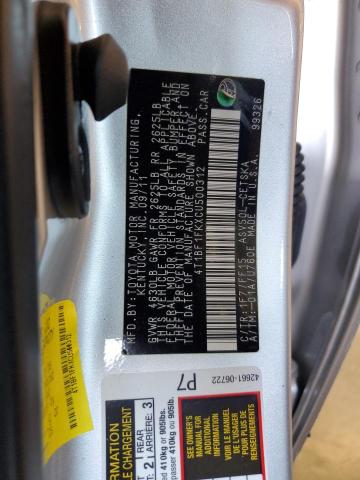 4T1BF1FKXCU500312 - 2012 TOYOTA CAMRY BASE 银色 照片 12