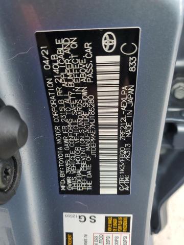 JTDEPMAE7MJ185280 - 2021 TOYOTA COROLLA LE Mavi foto 12