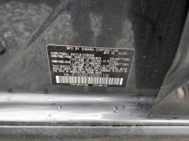 JF2GUADC5R8861106 - 2024 SUBARU CROSSTREK PREMIUM Сұр фото 14