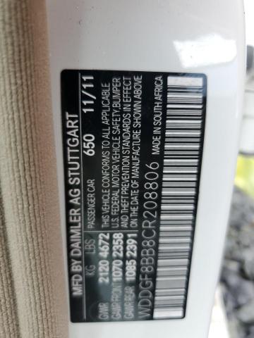 WDDGF8BB8CR208806 - 2012 MERCEDES-BENZ C 300 4MATIC WHITE photo 13