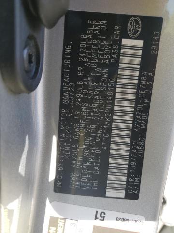 4T1C11AK2PU148150 - 2023 TOYOTA CAMRY LE SILVER photo 12