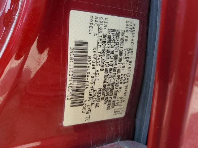 3N1BC11E09L401910 - 2009 NISSAN VERSA S 红色 照片 13