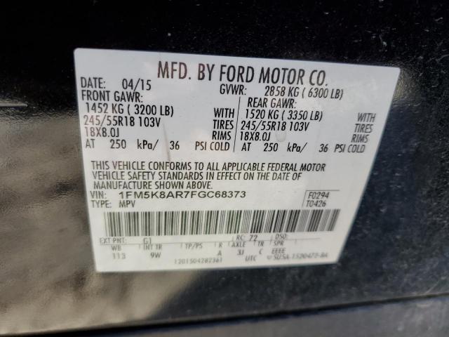 1FM5K8AR7FGC68373 - 2015 FORD EXPLORER POLICE INTERCEPTOR BLACK photo 13