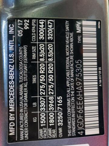 4JGDF6EE6HA975305 - 2017 MERCEDES-BENZ GLS 450 4MATIC GRAY photo 14