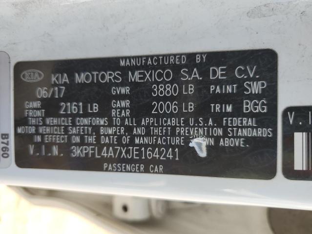 3KPFL4A7XJE164241 - 2018 KIA FORTE LX WHITE photo 12