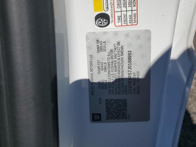 1G1FB1RS7J0188993 - 2018 CHEVROLET CAMARO LT WHITE photo 12