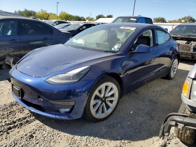 5YJ3E1EA1MF053772 - 2021 TESLA MODEL 3 BLUE photo 1