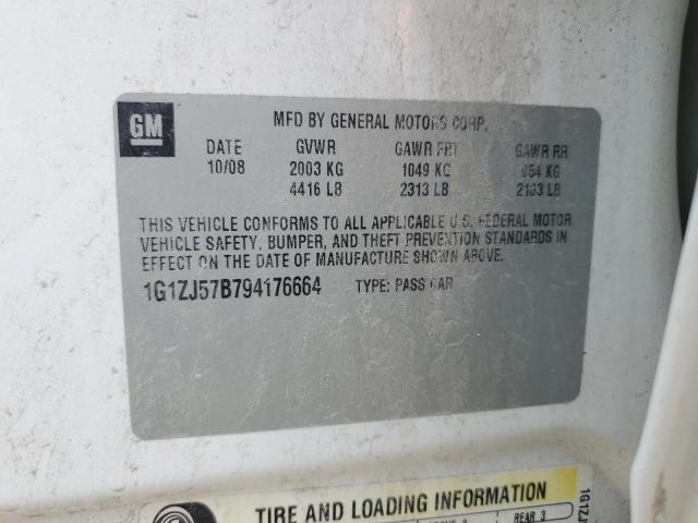 1G1ZJ57B794176664 - 2009 CHEVROLET MALIBU 2LT WHITE photo 12