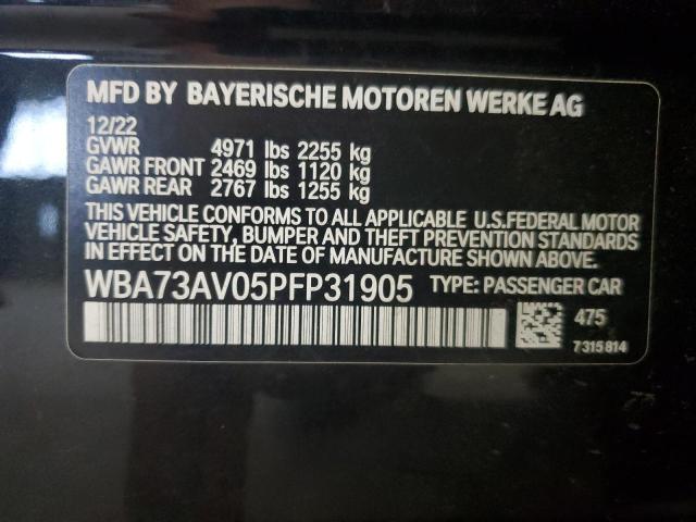 WBA73AV05PFP31905 - 2023 BMW 430XI GRAN COUPE BLACK photo 13