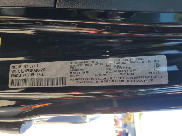 1C4JJXP69MW864259 - 2021 JEEP WRANGLER U SAHARA 4XE BLACK photo 12