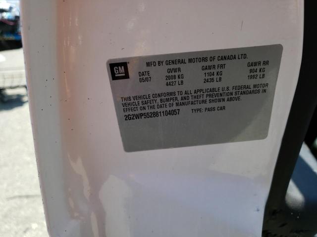 2G2WP552881104057 - 2008 PONTIAC GRAND PRIX 白色 照片 12