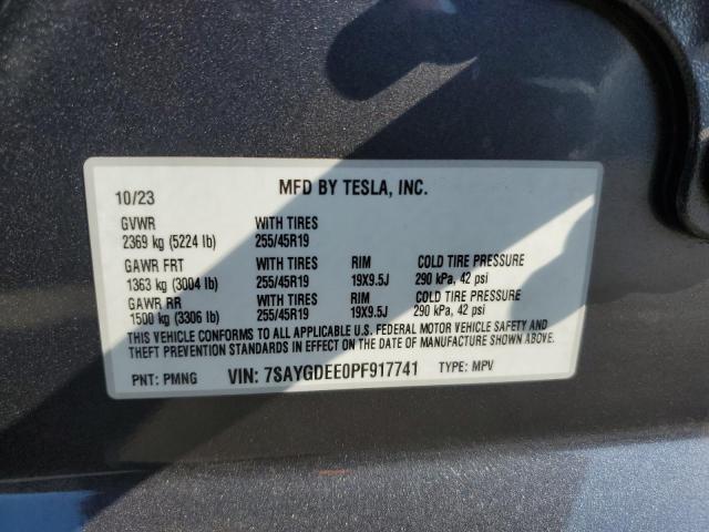 7SAYGDEE0PF917741 - 2023 TESLA MODEL Y GRAY photo 13