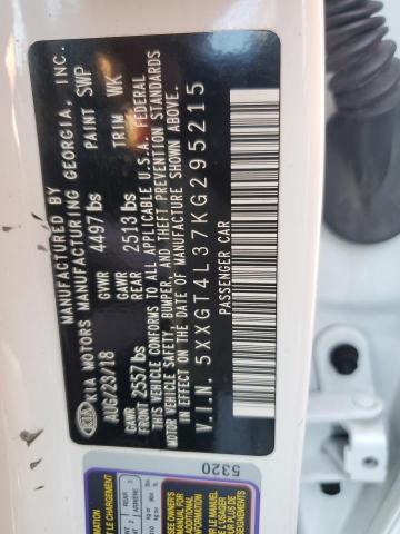 5XXGT4L37KG295215 - 2019 KIA OPTIMA LX WHITE photo 12