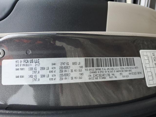 2C4RC1BG1HR711786 - 2017 CHRYSLER PACIFICA TOURING L GRAY photo 13