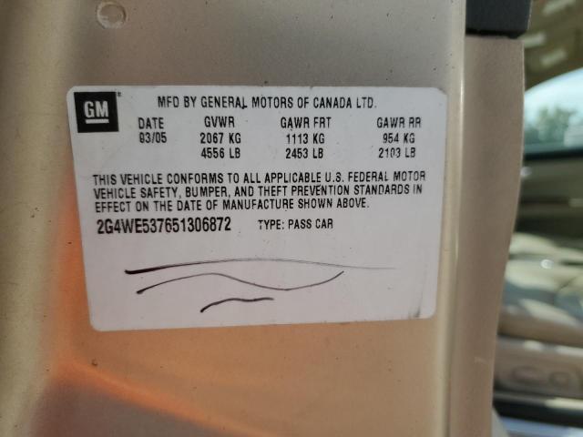 2G4WE537651306872 - 2005 BUICK LACROSSE CXS Qızıl foto 13