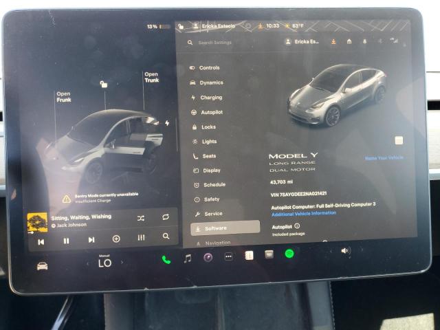 7SAYGDEE2NA021421 - 2022 TESLA MODEL Y Grau Foto 9