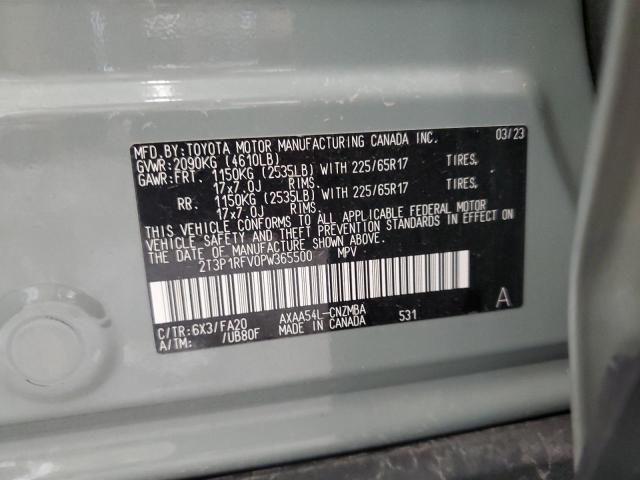 2T3P1RFV0PW365500 - 2023 TOYOTA RAV4 XLE GRAY photo 13