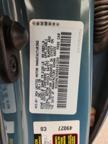 5Y2SP67059Z431259 - 2009 PONTIAC VIBE TEAL photo 12