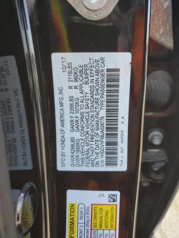 1HGCV1F58JA024776 - 2018 HONDA ACCORD EXL შავი ფოტო 12