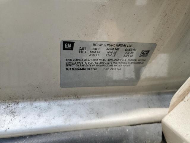 1G11C5SA4DF347146 - 2013 CHEVROLET MALIBU 1LT ოქროსფერი ფოტო 12