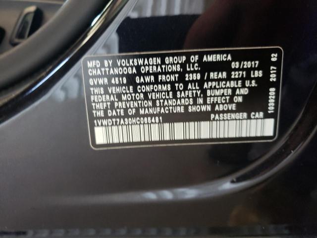 1VWDT7A30HC065481 - 2017 VOLKSWAGEN PASSAT R-LINE Qara foto 12