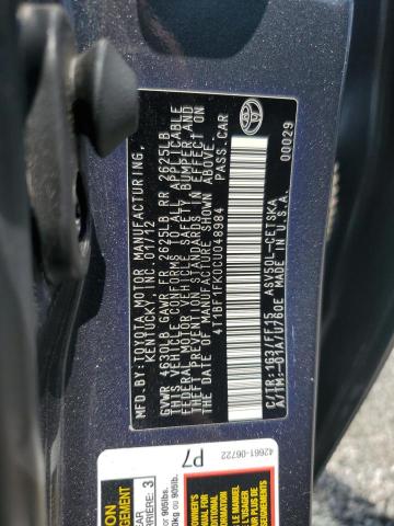 4T1BF1FK0CU048984 - 2012 TOYOTA CAMRY BASE 灰色 照片 12
