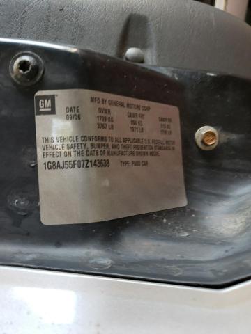 1G8AJ55F07Z143638 - 2007 SATURN ION LEVEL 2 SILVER photo 12