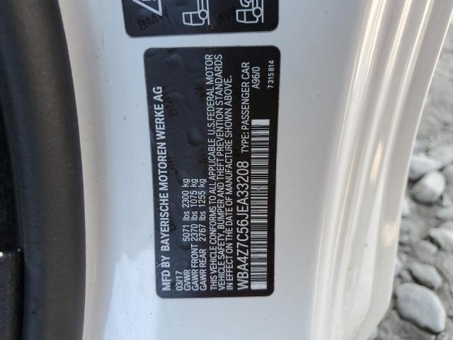 WBA4Z7C56JEA33208 - 2018 BMW 440XI WHITE photo 12