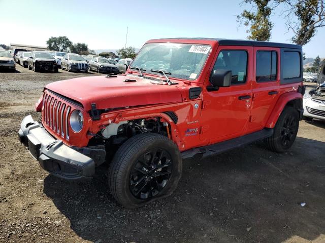 1C4JJXP69MW799493 - 2021 JEEP WRANGLER U SAHARA 4XE RED photo 1