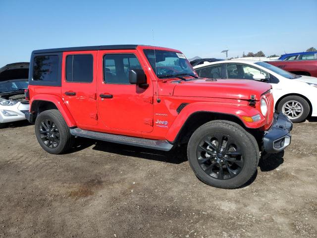 1C4JJXP69MW799493 - 2021 JEEP WRANGLER U SAHARA 4XE RED photo 4