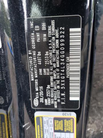 5XXGT4L34GG099322 - 2016 KIA OPTIMA LX BLACK photo 12