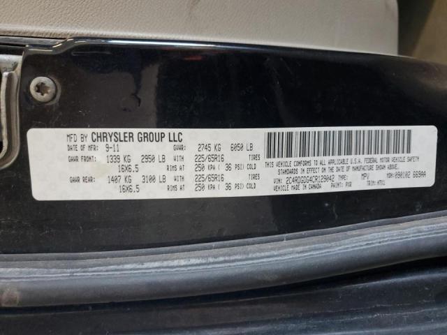 2C4RDGDG4CR129042 - 2012 DODGE GRAND CARAVAN CREW BLACK photo 14