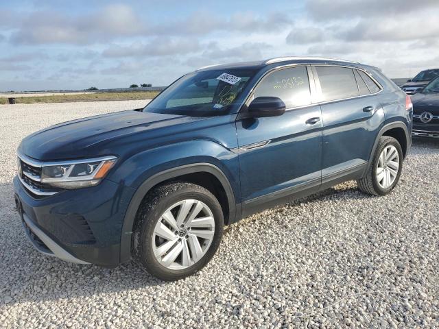 1V2JE2CA2MC215520 - 2021 VOLKSWAGEN ATLAS CROS SE BLUE photo 1