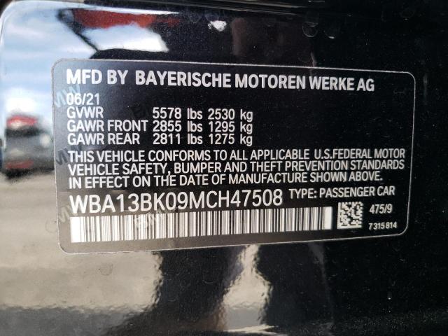 WBA13BK09MCH47508 - 2021 BMW M550XI BLACK photo 12