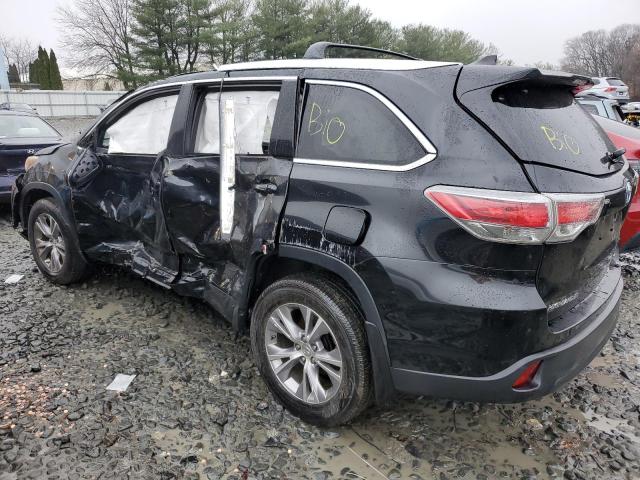 5TDJKRFH8FS142053 - 2015 TOYOTA HIGHLANDER XLE BLACK photo 2
