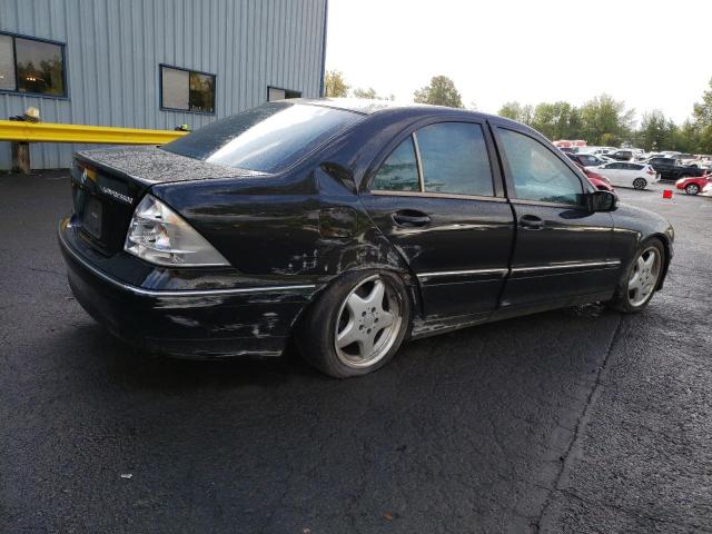 WDBRF40J34A623133 - 2004 MERCEDES-BENZ C 230K SPORT SEDAN BLACK photo 3