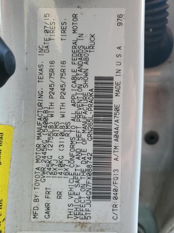 5TFJU4GN7FX088742 - 2015 TOYOTA TACOMA DOUBLE CAB PRERUNNER WHITE photo 12