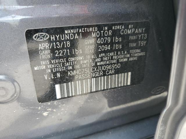 KMHC75LCXJU096950 - 2018 HYUNDAI IONIQ SEL GRAY photo 13