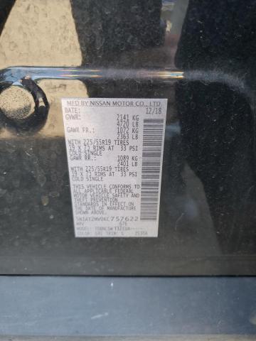 5N1AT2MV0KC757622 - 2019 NISSAN ROGUE S Czarny zdjęcie 13