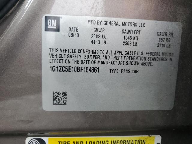 1G1ZC5E10BF154861 - 2011 CHEVROLET MALIBU 1LT 灰色 照片 12