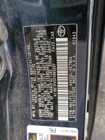 4T1BF1FK5FU965097 - 2015 TOYOTA CAMRY LE BLUE photo 12