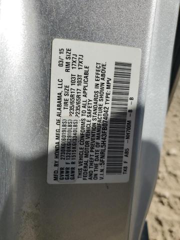 5FNRL5H43FB074042 - 2015 HONDA ODYSSEY EX SILVER photo 13