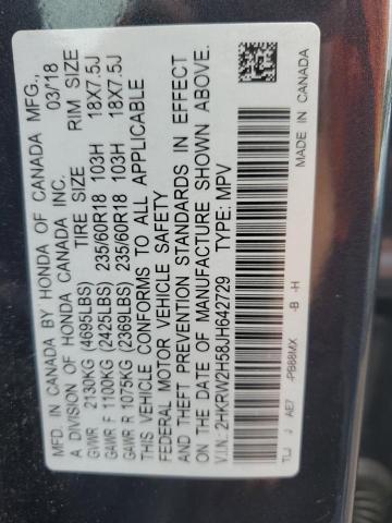 2HKRW2H58JH642729 - 2018 HONDA CR-V EX GRAY photo 13