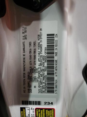 3TYRX5GN9MT016352 - 2021 TOYOTA TACOMA ACCESS CAB თეთრი ფოტო 13