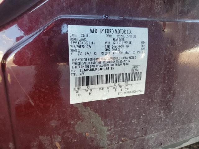 2LMPJ8LP5JBL35192 - 2018 LINCOLN MKX RESERVE Marron photo 13