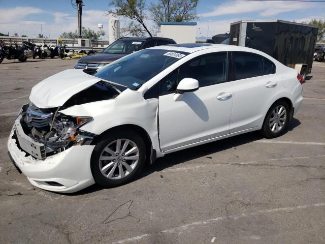 2HGFB2F9XCH580736 - 2012 HONDA CIVIC EXL WHITE photo 1