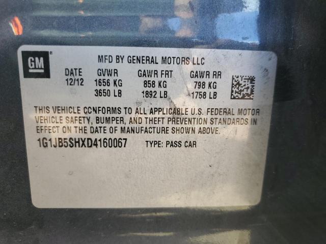 1G1JB5SHXD4160067 - 2013 CHEVROLET SONIC LS 黑色 照片 12